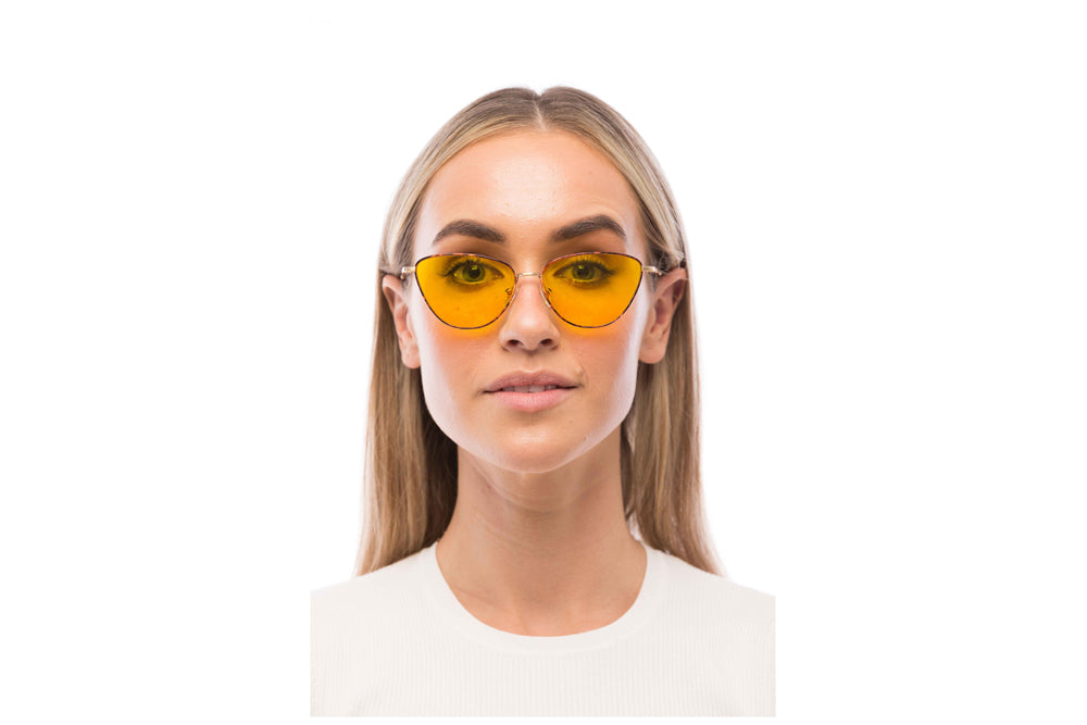 Woman Wearing Raye Light Sensitivity Glasses
