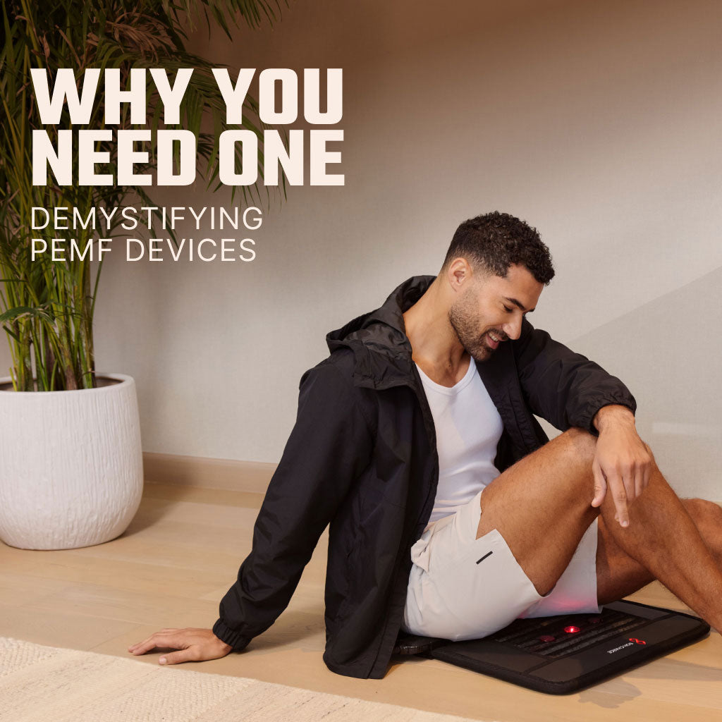 Man On Floor Sitting On PEMF Mat